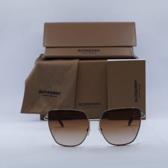 Final Price! Burberry BE3143 110913 Gold/Brown Sunglasses - Picture 3 of 11